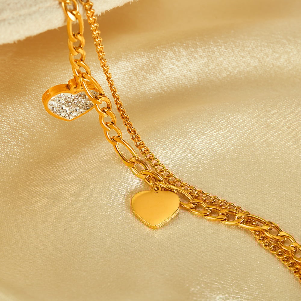 Herz Edelstahl Gold Farbe Charm Armbänder h5Bild4