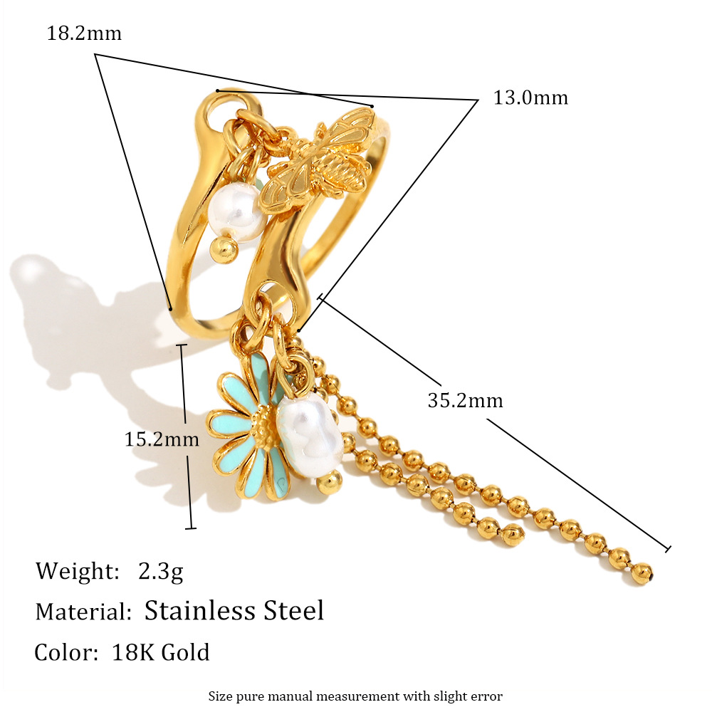 Luxurious Series Daily Flower Stainless Steel Statement Rings h5Picture2