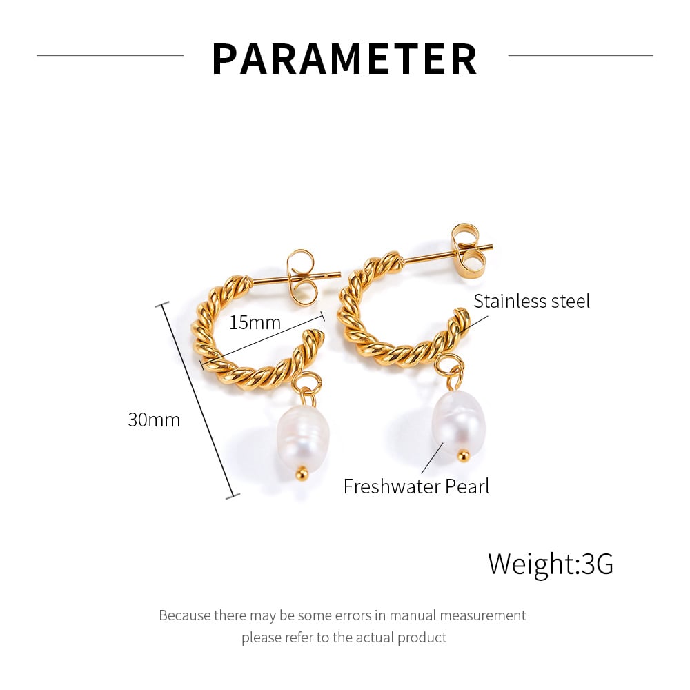 1 Paar einfache Serie täglich geometrische Edelstahl Gold Farbe Damen Tropfen Ohrringe h5Bild2