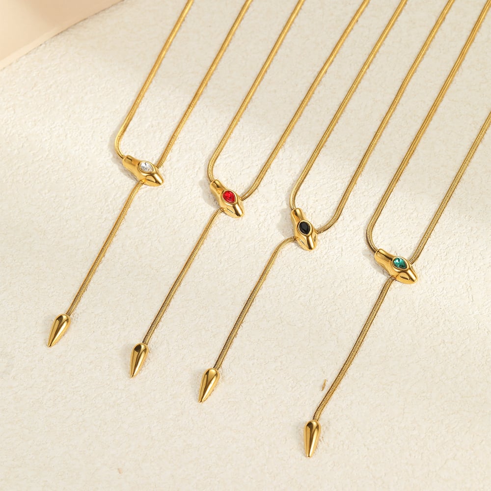 Simple Series Retro Animal Stainless Steel Zircon Women's Pendant Necklaces Picture2