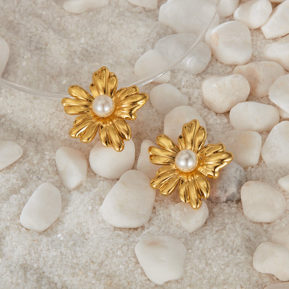 1 Paar Simple Series Daily Plant Edelstahl Goldfarben Damen Ohrstecker Bild4