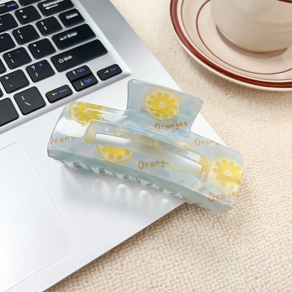 Fruit Themed Cartoon Pattern Acrylic Women's Hair Claws