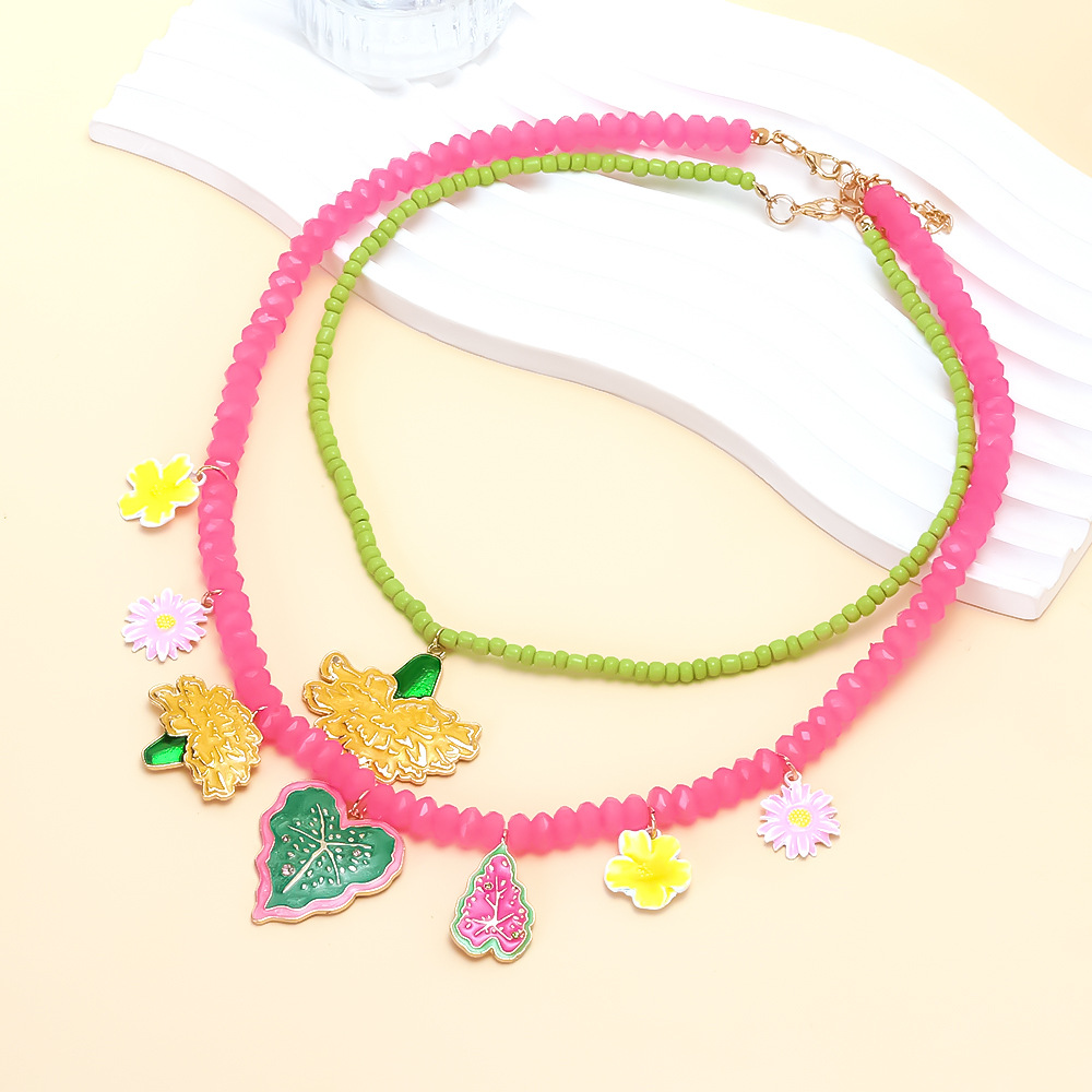 Süße Blumen-Legierung, mehrlagige Perlenketten h5Bild2