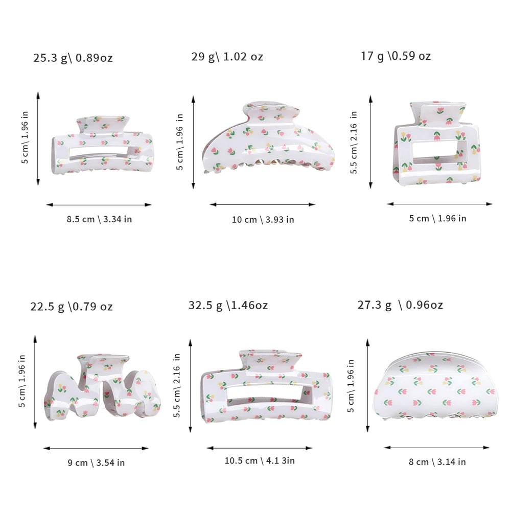 1 Pair Simple Series Casual Flower PVC Women's Hair Claws h5Picture5