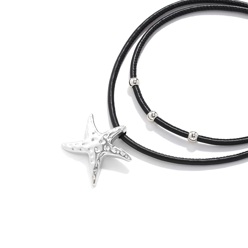 PU Rope Alloy Starfish Pendant Necklaces Picture3
