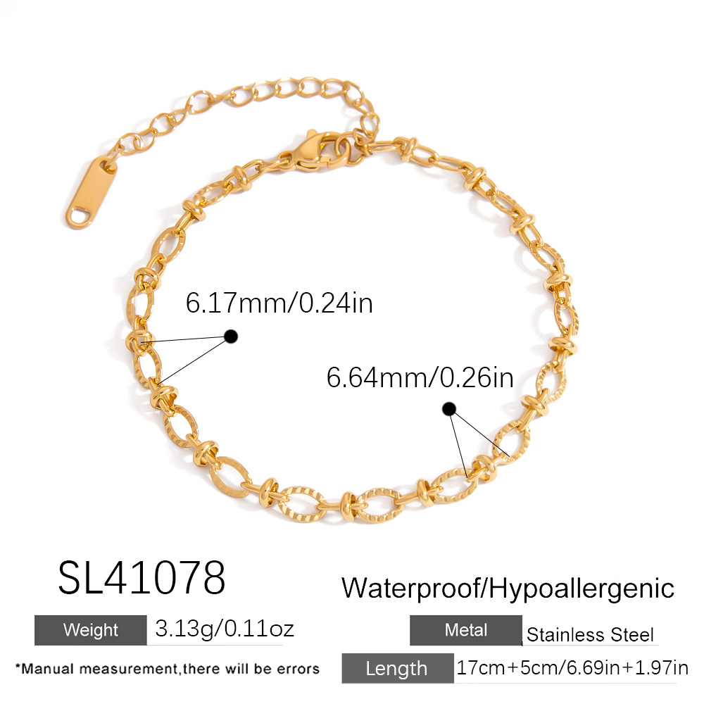 Simple Series Daily DIY Gold Color  Stainless Steel Women's Chain Bracelets h5Picture2