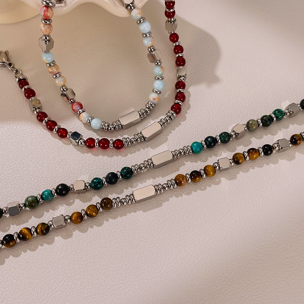 Pulseras de acero inoxidable para hombre con cuentas de la serie moderna de 1 pieza Imagen3