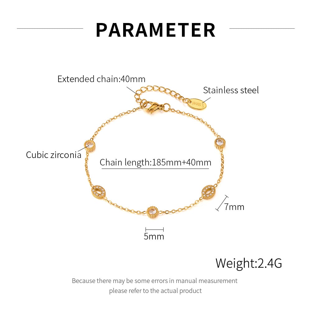 1 Paar Simple Series Tägliche geometrische Edelstahl Goldfarbene Damen-Kettenarmbänder Bild2