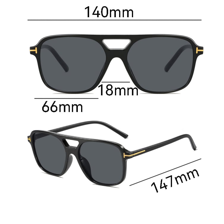 1 Pair Simple Series Retro Patchwork PC   Gold Color  Unisex Sunglasses h5Picture4