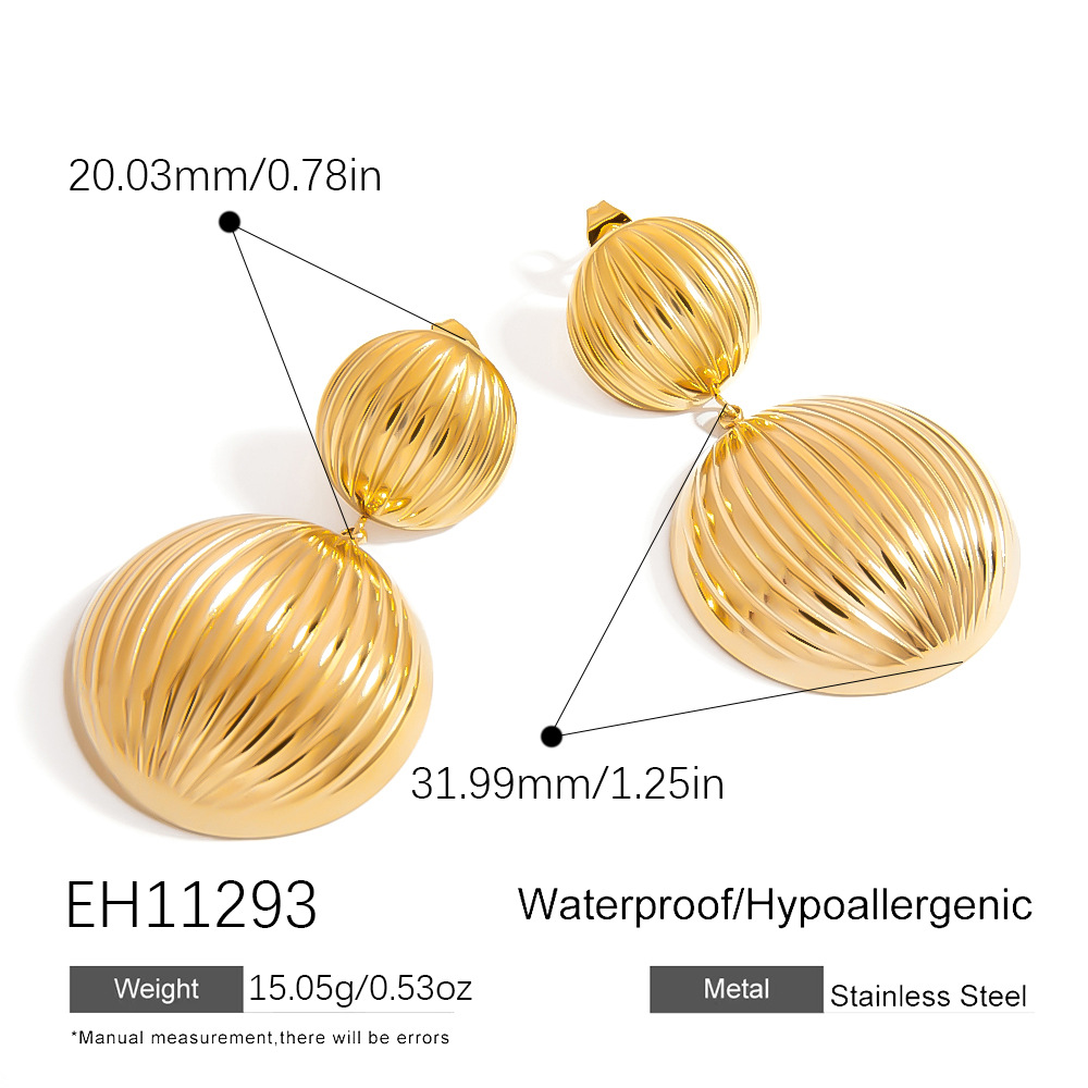 Stainless Steel Gold Color Stud Earrings Picture2