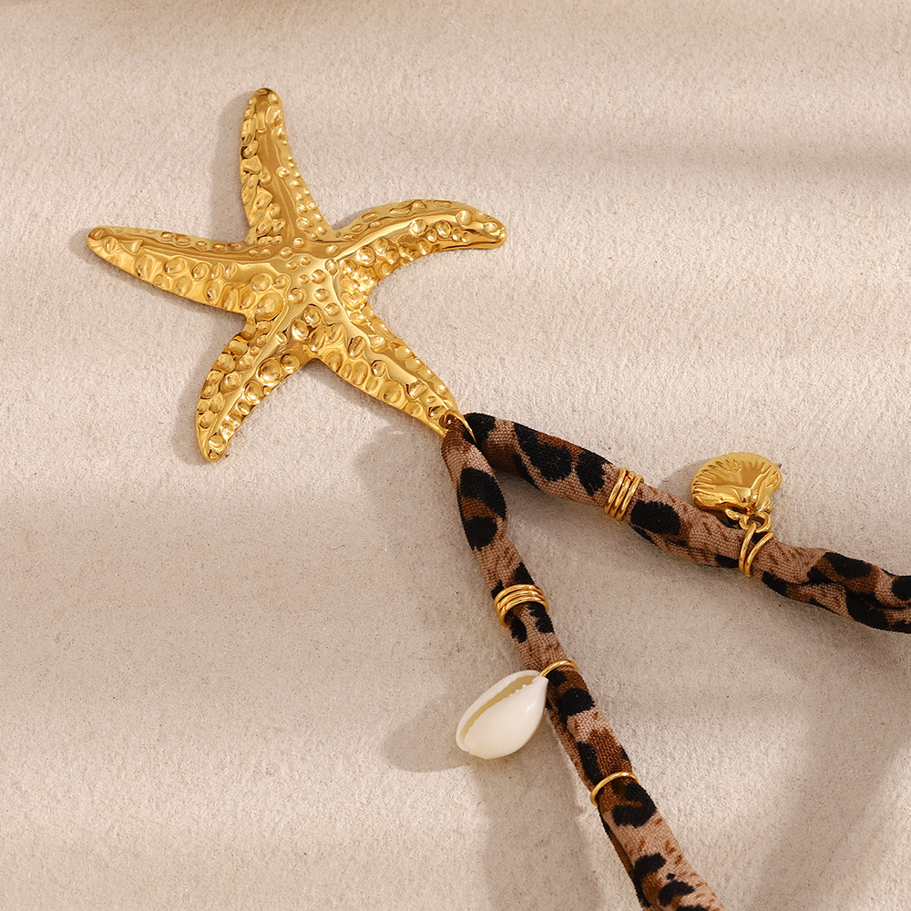 Handmade Unique Five Pointed Star Gold Stainless Steel Women's Necklaces h5Picture5