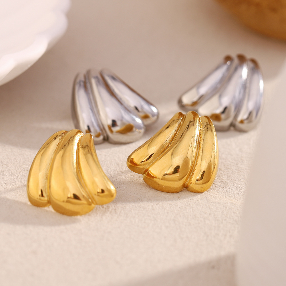 1 Piece Simple Series Elegant Geometric Stainless Steel Women's Stud Earrings h5Picture3