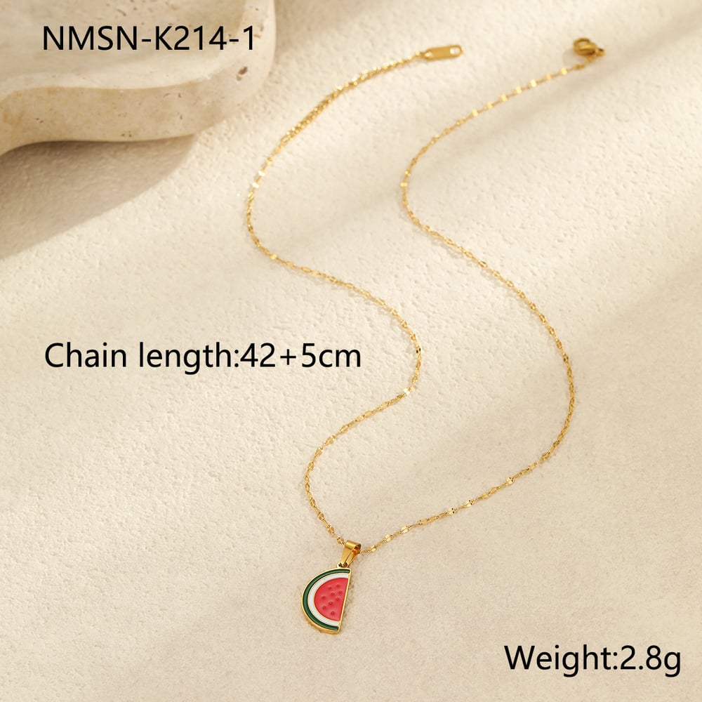 1 Pair Simple Series Daily Plant Stainless Steel Women's Pendant Necklaces