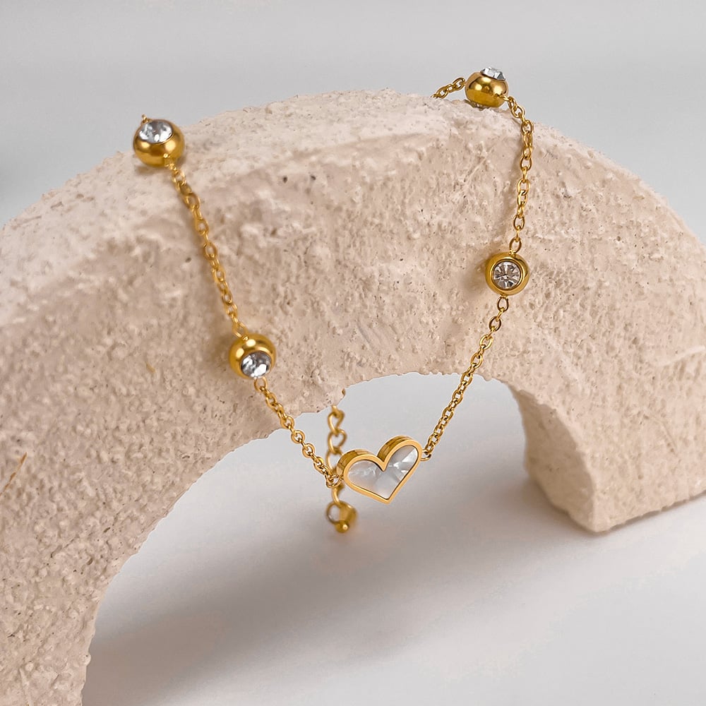 Herz Edelstahl Gold Farbe Shell Charm Armbänder Bild5