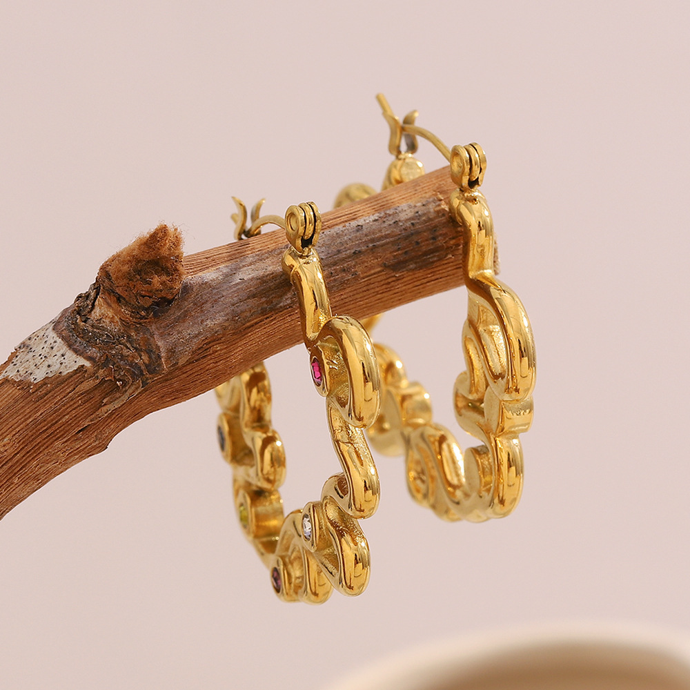 Retro Geometric Stainless Steel Women's Drop Earrings h5Picture4