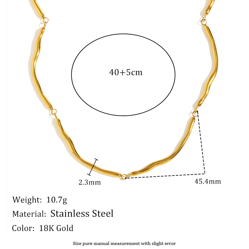 Simple Serisi Basit Paslanmaz Çelik Kadın Zincir Kolyeler Resim2