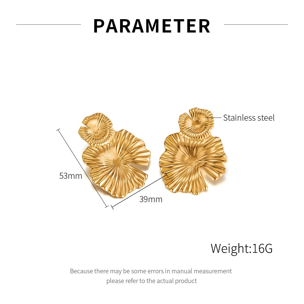 1 Paar Simple Series Daily Plant Edelstahl Goldfarben Damen Ohrstecker Bild2