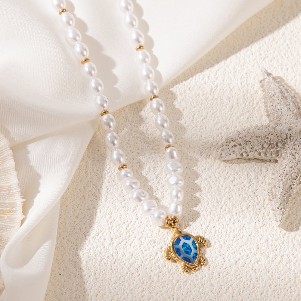 Vacation Series Starfish Stainless Steel Women's Necklaces h5Picture5