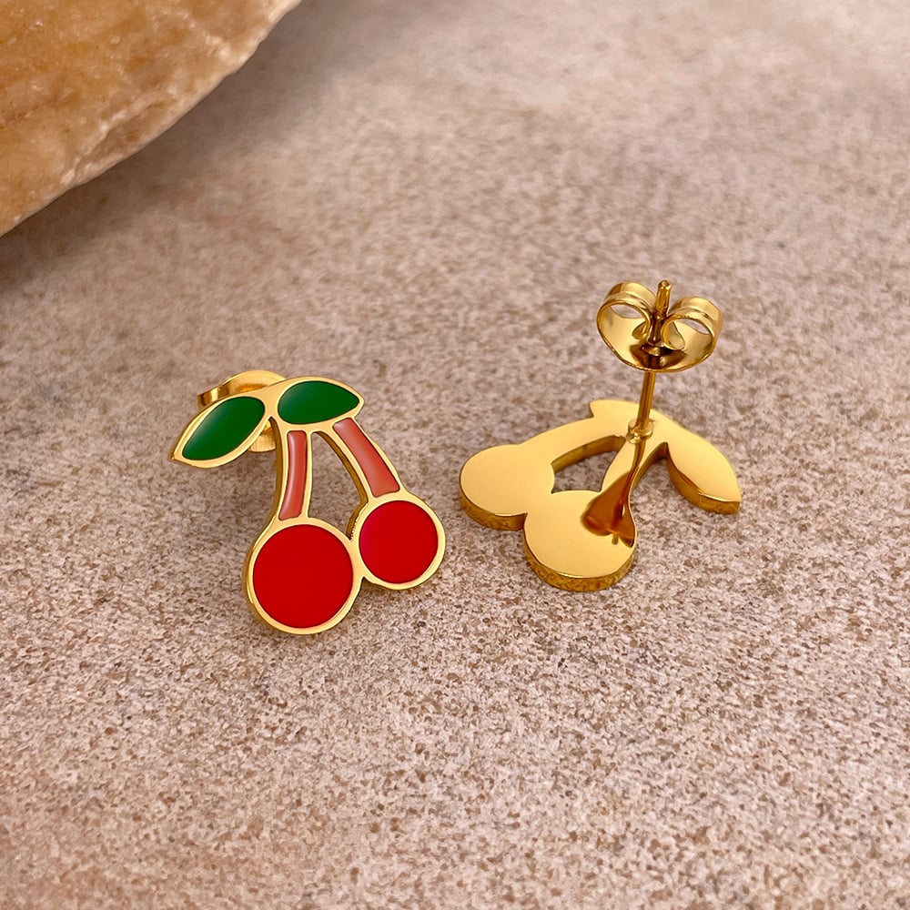 1 Paar Simple Series Daily Plant Edelstahl Goldfarben Damen Ohrstecker h5Bild7