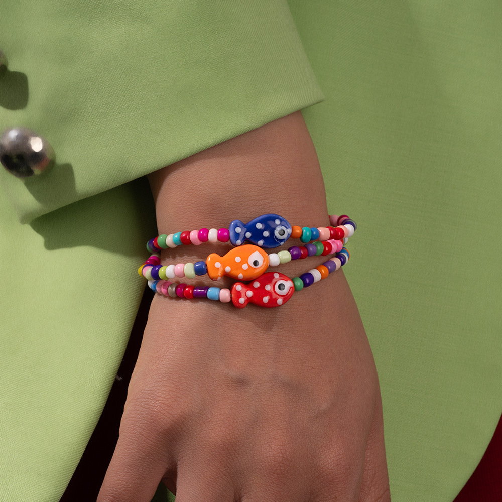 Cute Beads Glass Colorful Women's Beaded Necklaces h5Picture5