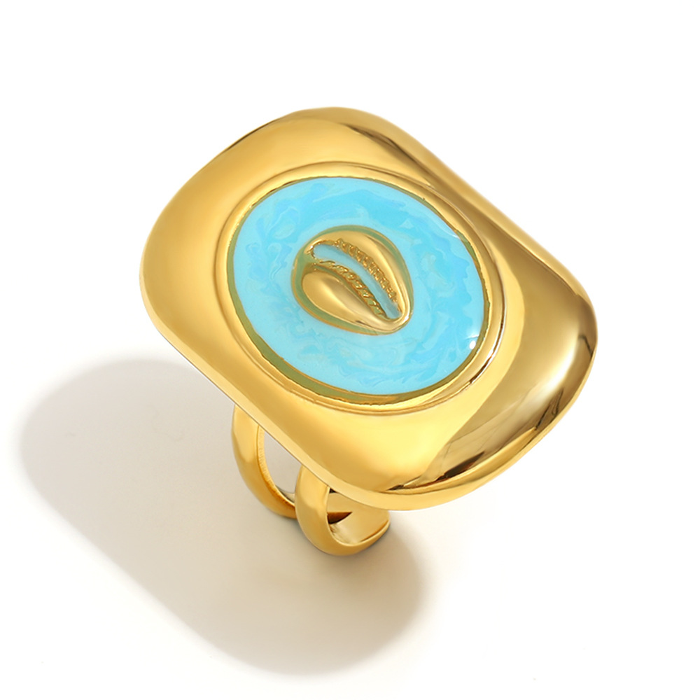 Luxury Style Retro Ocean Series Stainless Steel Women's Rings 
