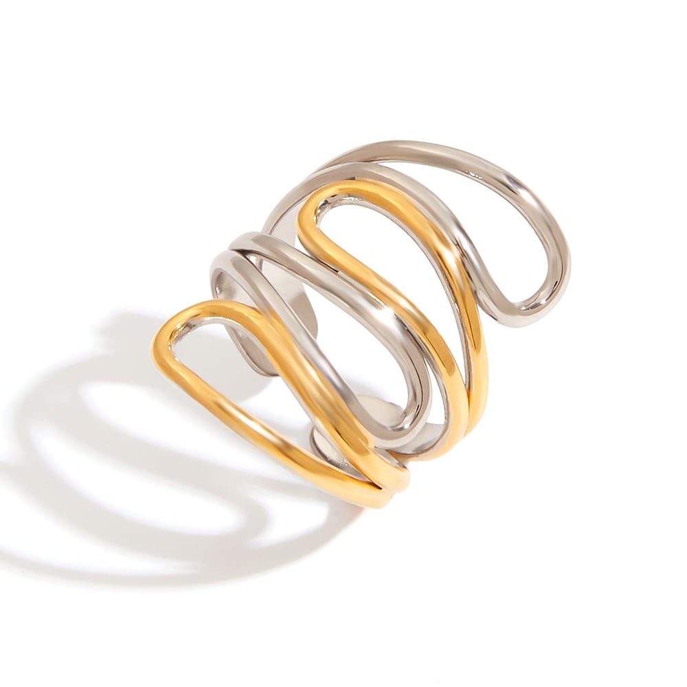 Stainless Steel Mixed Color Minimalist Rings 