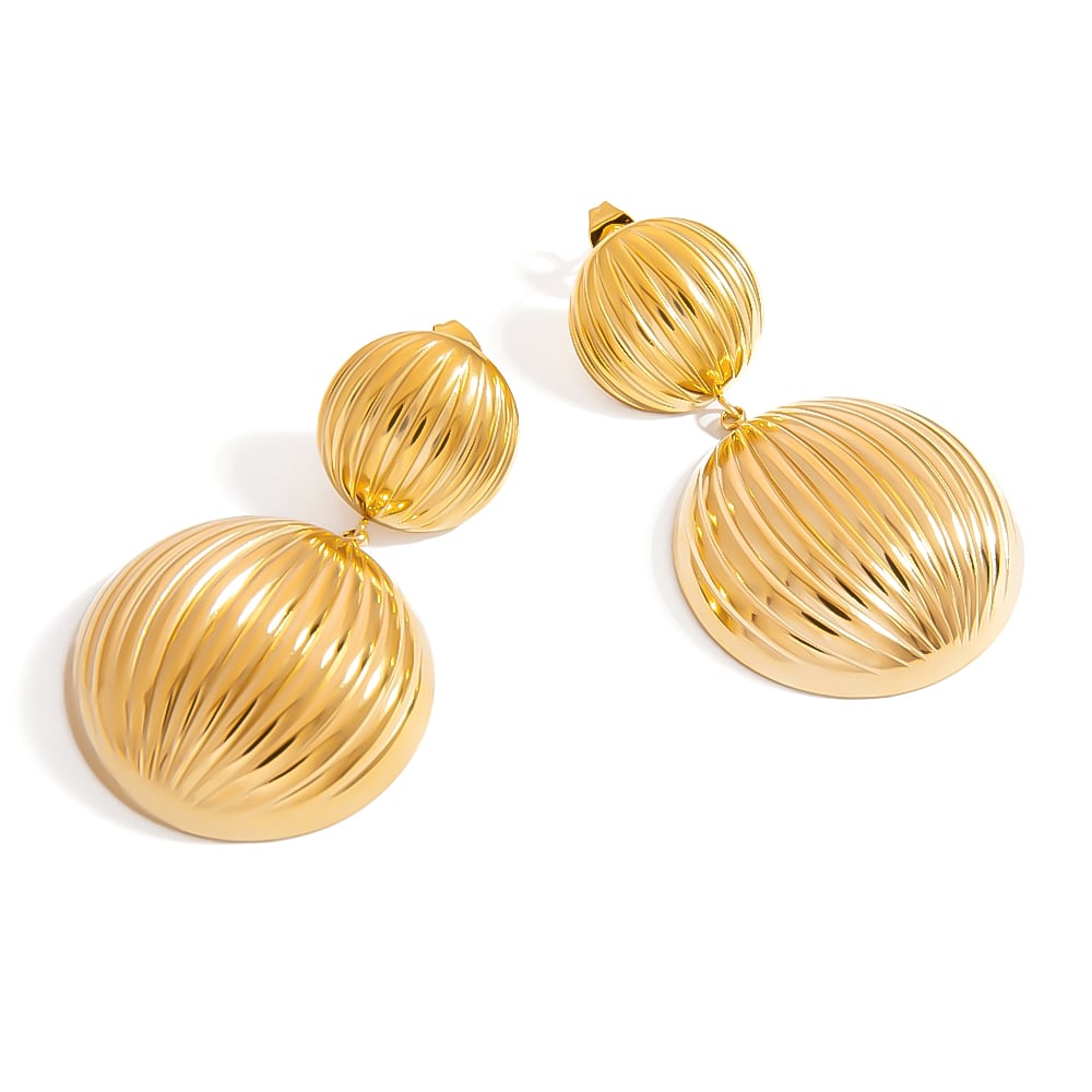 Stainless Steel Gold Color Stud Earrings 