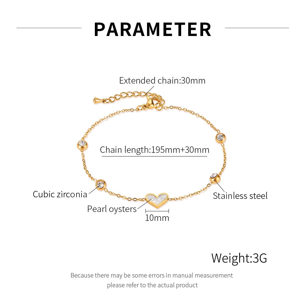 Herz Edelstahl Gold Farbe Shell Charm Armbänder Bild2