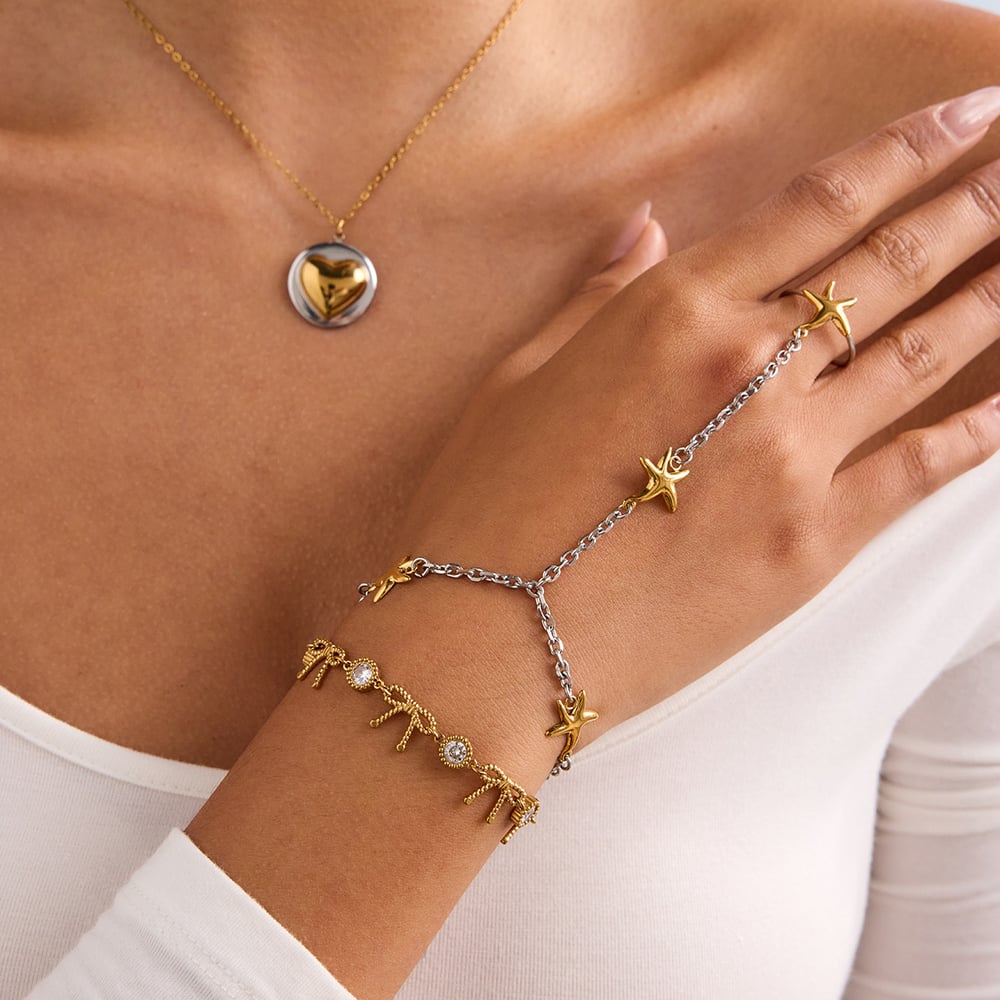 style seestern edelstahl gold farbe charm armbänder h5Bild3