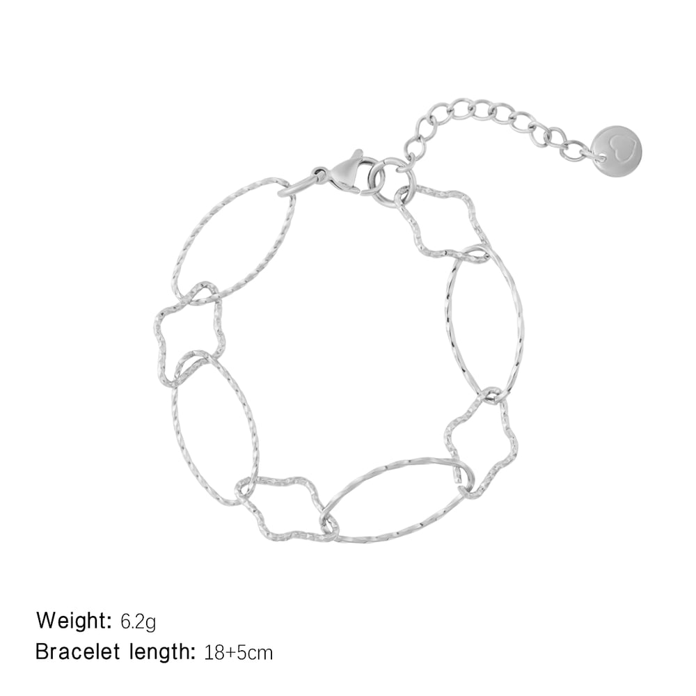 Sophisticated Oval Stainless Steel Gold Color Women's Charm Bracelets Picture2