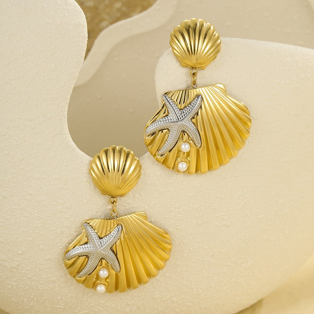 1 Pair Romantic Series Simple Turtle Stainless Steel Women's Drop Earrings Picture2