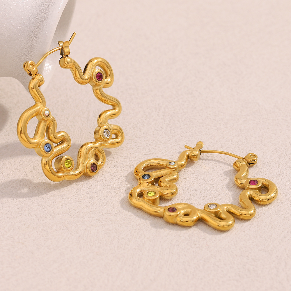 Retro Geometric Stainless Steel Women's Drop Earrings h5Picture3