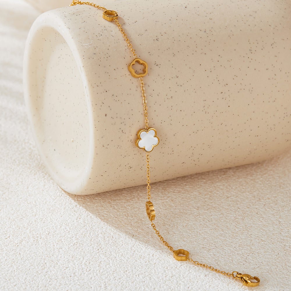 gk çiçek paslanmaz çelik altın renkli charm bilezikler h5Resim5