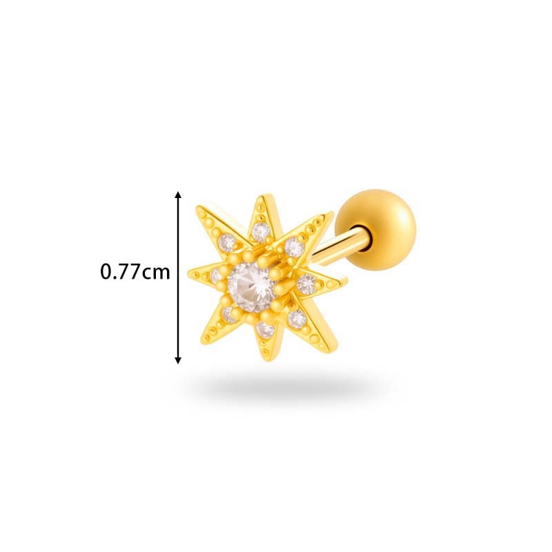 1 Piece Heart Copper Gold Color Piercings Earrings Picture2