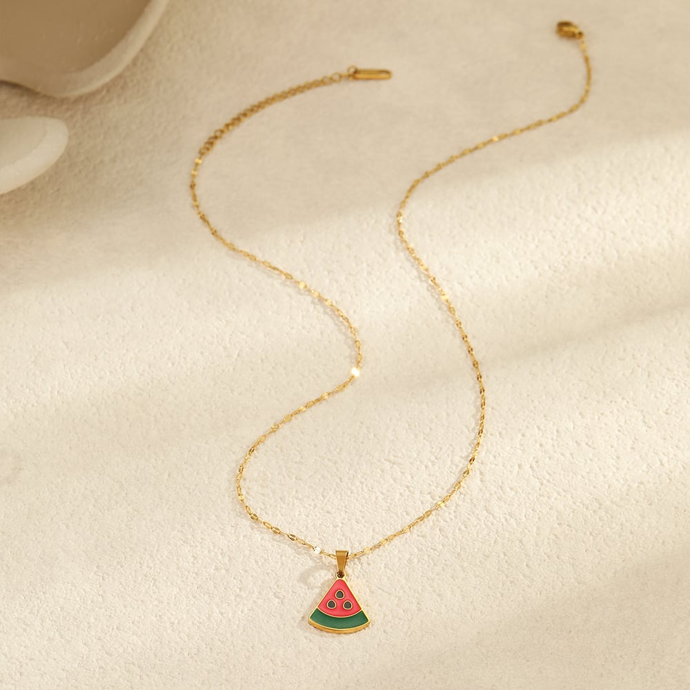 1 Pair Simple Series Daily Plant Stainless Steel Women's Pendant Necklaces h5Picture3
