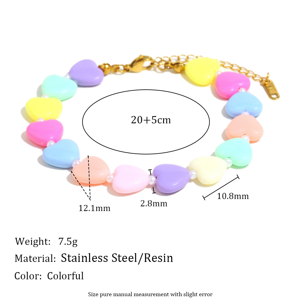 Romantic Series Sweet Heart Acrylic Women's Beaded Necklaces