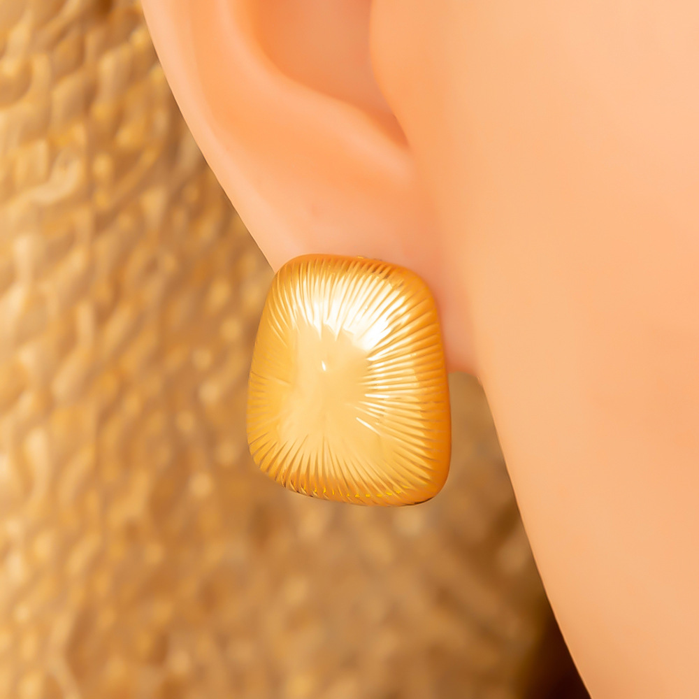 Stainless Steel Gold Color Stud Earrings h5Picture5