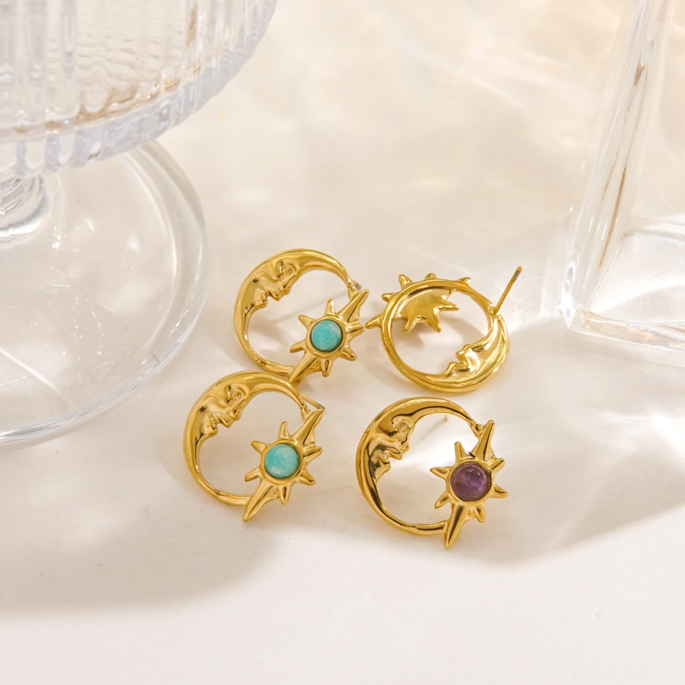 Simple Series Retro Geometric Stainless Steel Women's Stud Earrings h5Picture2