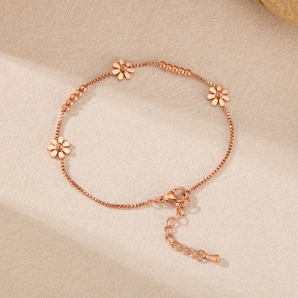 1 Stück Simple Series Simple Flower Edelstahl Damen Kettenarmbänder h5Bild2