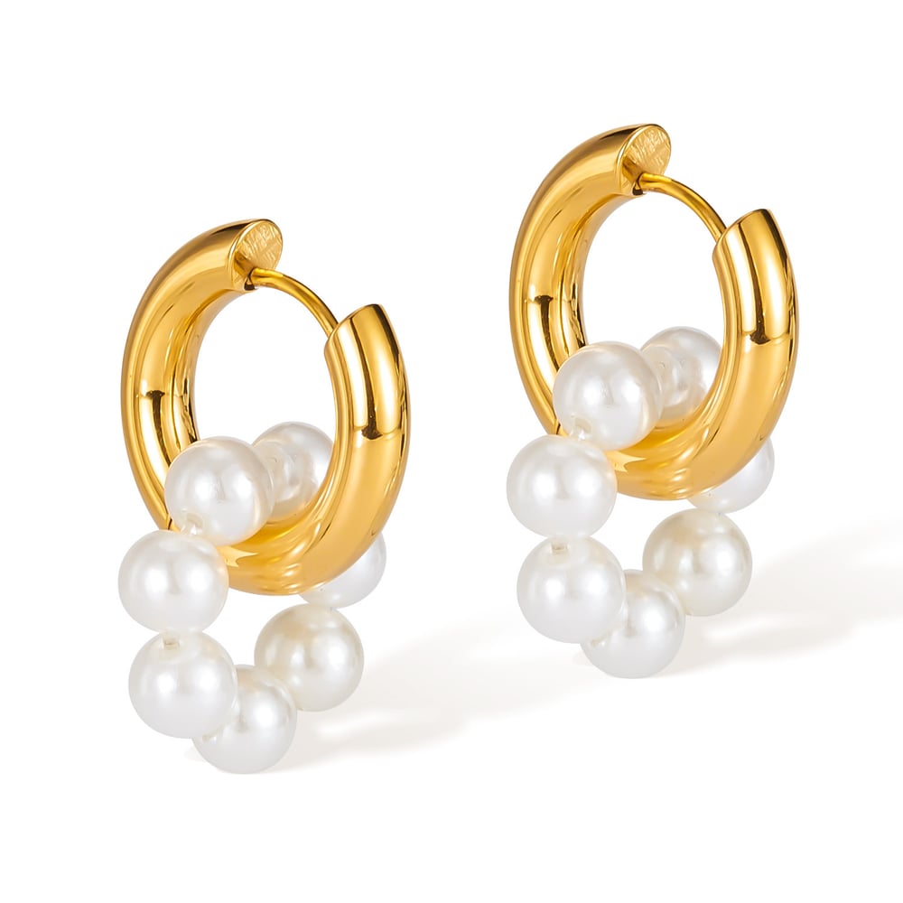 1 Paar einfache Serie täglich geometrische Edelstahl Gold Farbe Damen Tropfen Ohrringe 