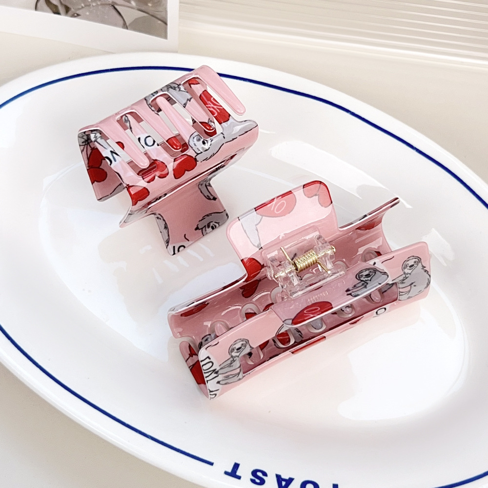 1 Pair Simple Series Casual Heart PVC Women's Hair Claws Picture3