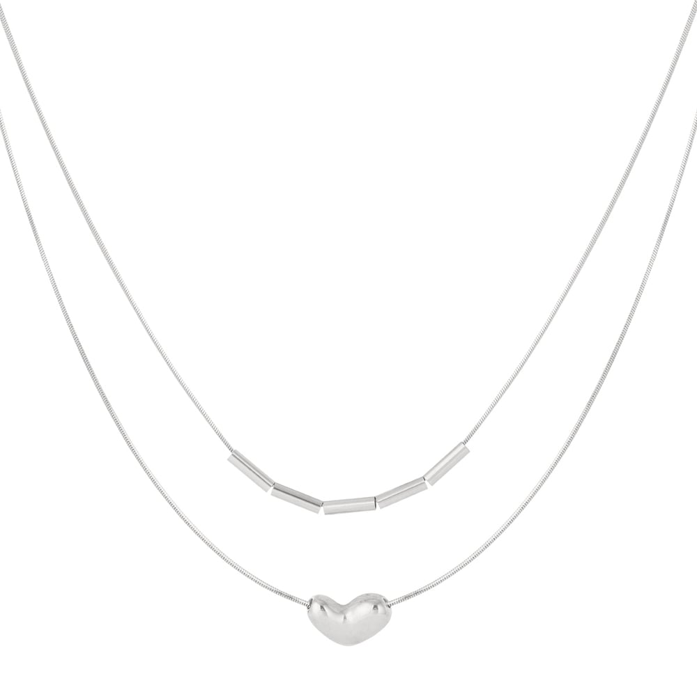 MInimalist Heart Stainless Steel Gold Color Women's Layered Necklaces