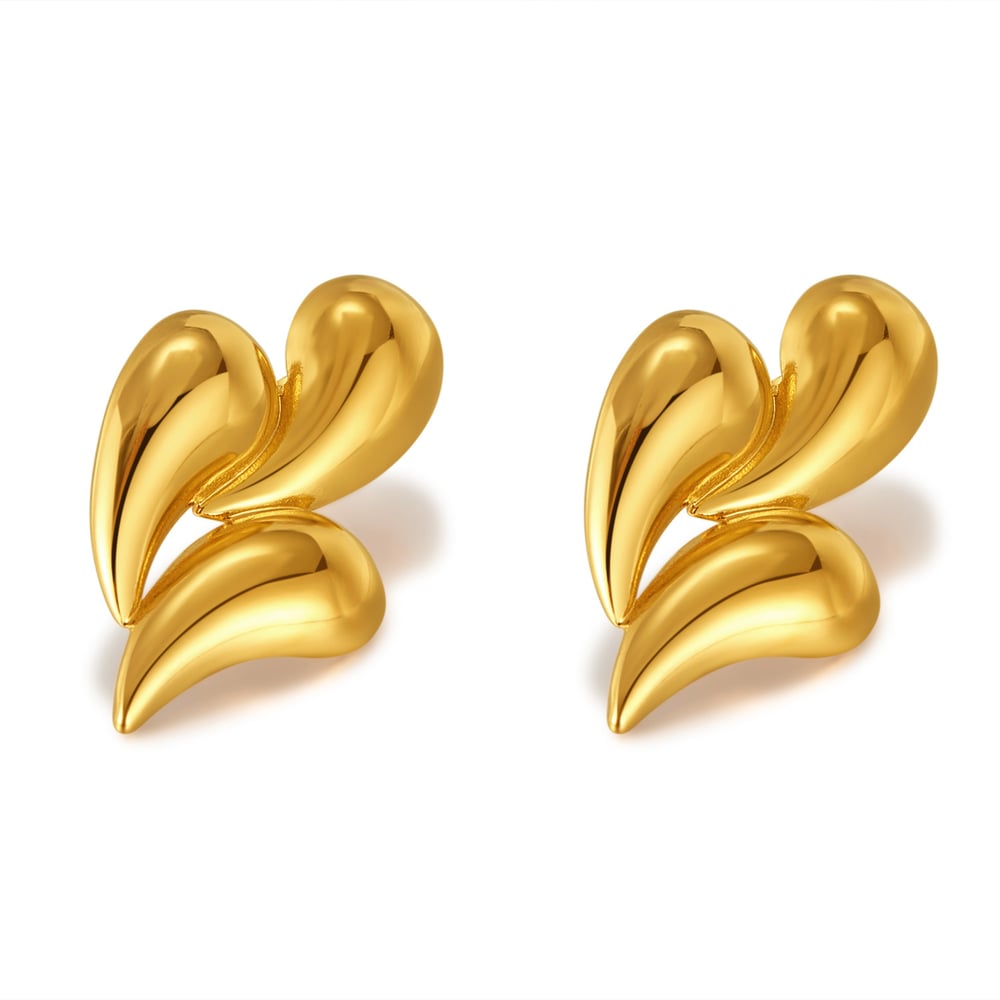 1 Paar Simple Series Daily Droplet Edelstahl Goldfarben Damen Ohrstecker 