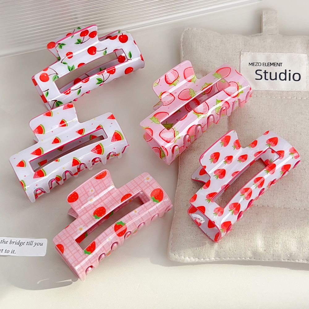 Fruit Series All - over - printed Acrylic Hair Claws h5Picture3