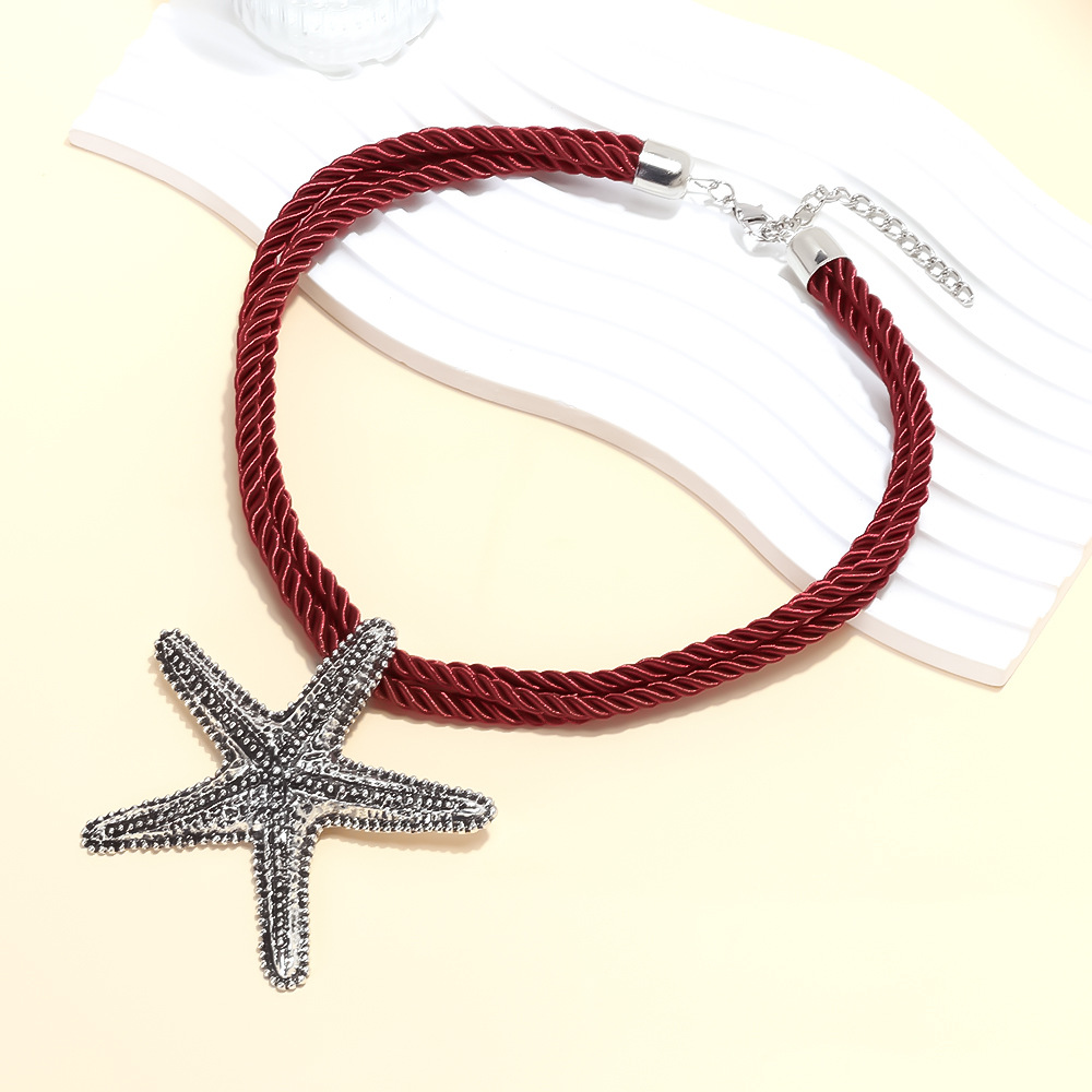 Rope Alloy Starfish Pendant Necklaces h5Picture4