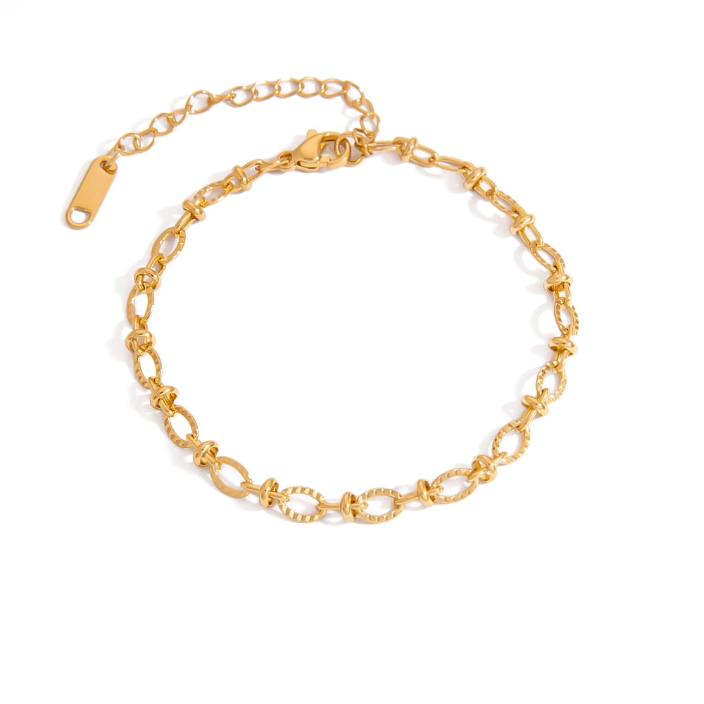 Simple Series Daily DIY Gold Color  Stainless Steel Women's Chain Bracelets
