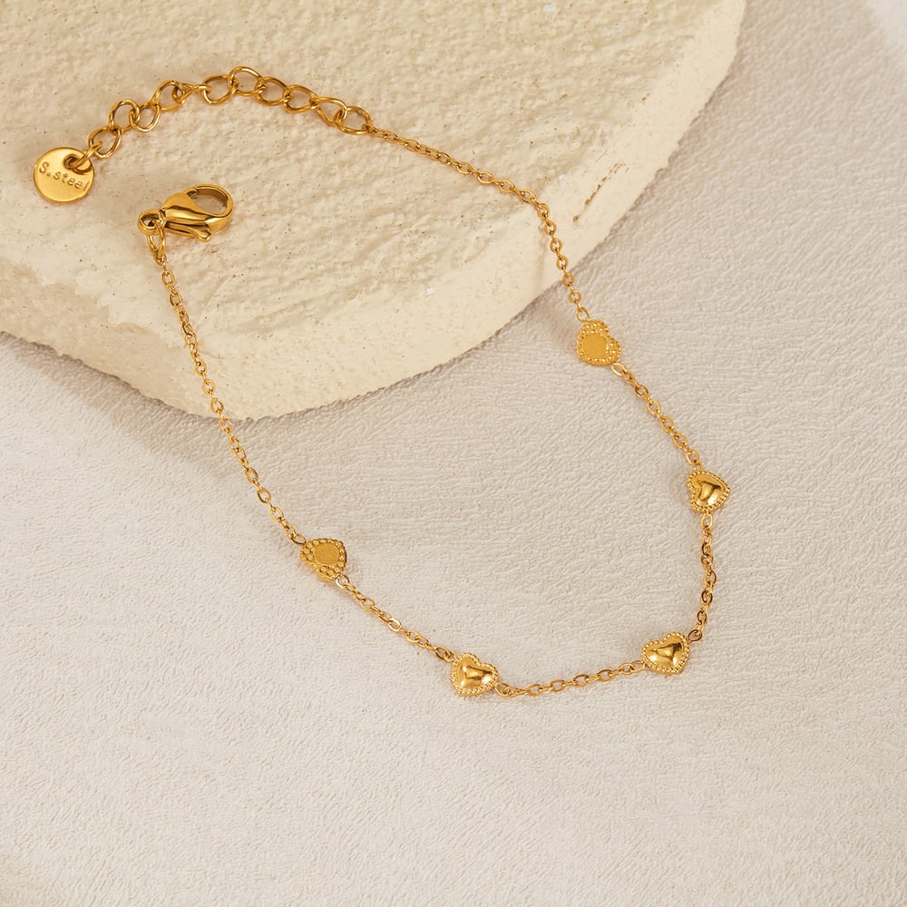 Herz Edelstahl Gold Farbe Charm Armbänder Bild3