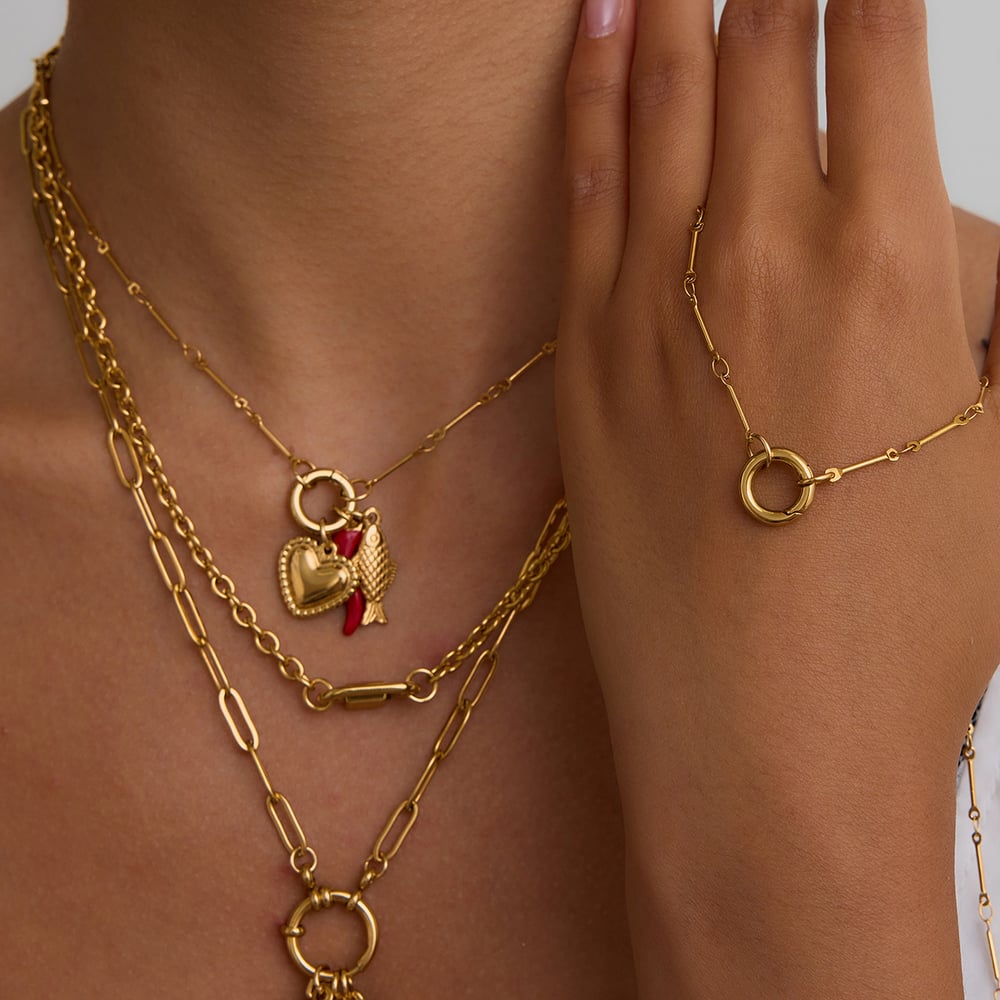 Simple Stainless Steel Gold Color Pendant Necklaces h5Picture4