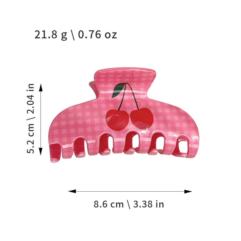 Elegant and Retro Pink Cherry - themed Acrylic Women's Hair Claws h5Picture5