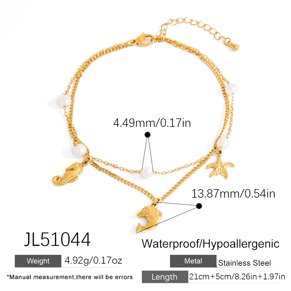 Simple Series Casual Turtle Stainless Steel   Gold Color  Anklets h5Picture2